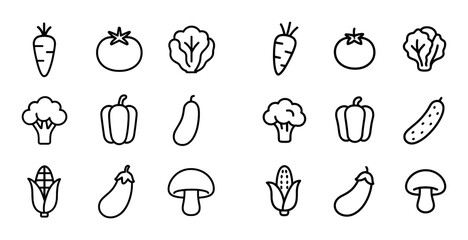 Minimalist Vegetable Icons