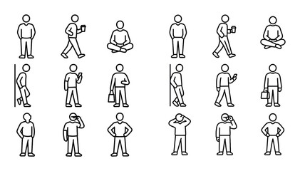 Minimal Line Icon Poses