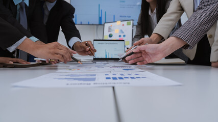 Business Team Analyzing Financial Data