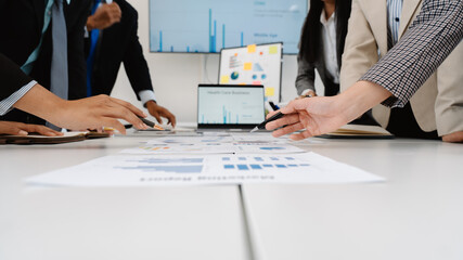 Business Team Analyzing Financial Data