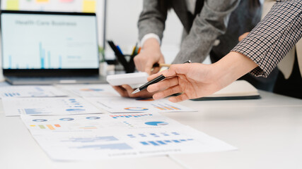 Business Team Analyzing Financial Data