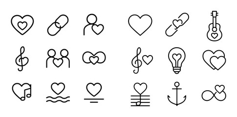 Love Song Icons Grid