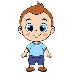 create a cute baby vector in white background