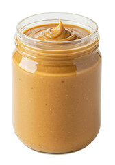A full jar of smooth peanut butter with a creamy consistency. Rich and protein-packed