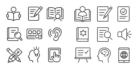 Fototapeta premium Literacy Skill Icons