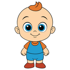 create a cute baby vector in white background