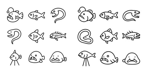 Minimalist Deep Sea Icons