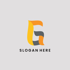 Letter G Flame Logo simple vector