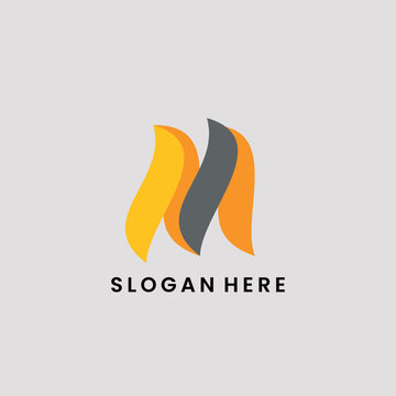 Letter M Flame logo simple vector