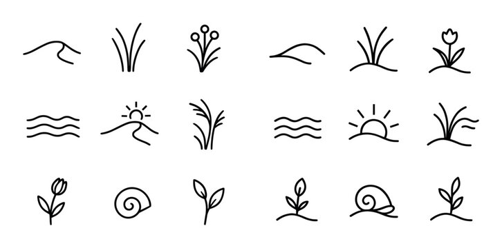 Minimalist Spring Dune Icons