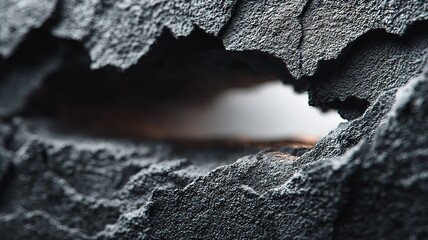 Abstract black texture with torn edges and white space, conveying raw contrast and bold minimalism