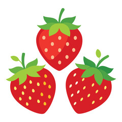 create a set of strawberry vector in white background