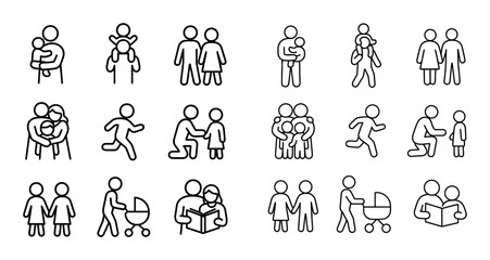 Fototapeta premium Family Life Icons