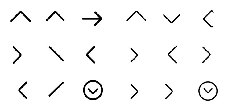 Minimalist Caret Icons Grid