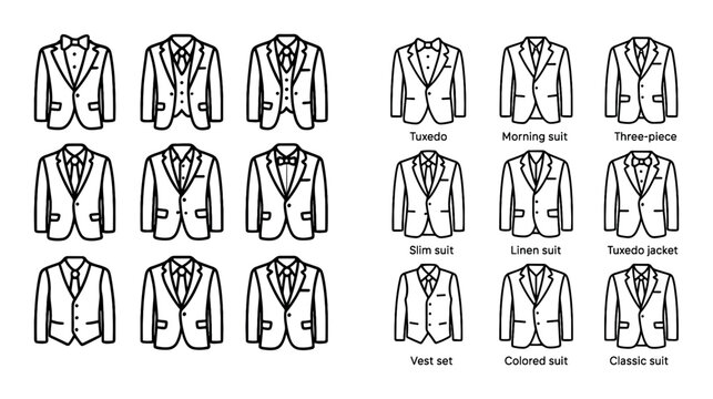 Minimalist Groom Attire Icons