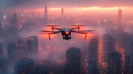 Urban Cityscape Captured by Drone Camera High Resolution Picture