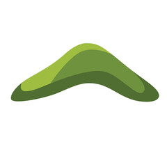 A minimalist vector of a curved green hill, ideal for peaceful landscape scenes, nature designs, or environmental illustrations with smooth, rolling terrain.