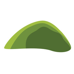 Fototapeta premium Flat design of a green hill with soft shadowing, perfect for natural landscapes, spring-themed designs, or environmental projects featuring simple terrains.