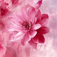 Fototapeta premium Dreamy Pink Fantasy Flower with Petals