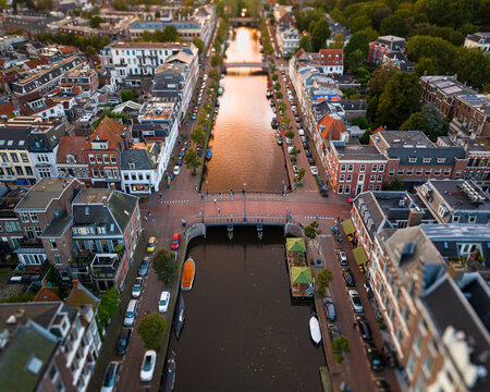 Drone view over Haarlem City in the Netherlands