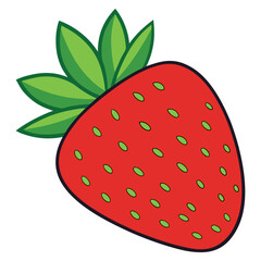 create a strawberry vector in white background