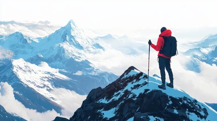 Climber Summit Mountain View. (1)