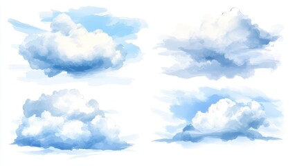 Clouds Watercolor Collection.