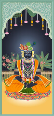 Colorful illustration of Shri Krishna Dwarikadheesh ji Shri Nath ji 