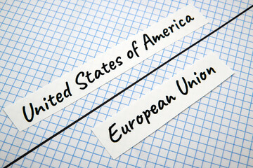 Obraz premium United States of America and European Union. 