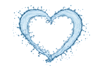 Water Splash Forming a Heart Shape on Black Background Representing Love Purity and Refreshment in a Creative Design