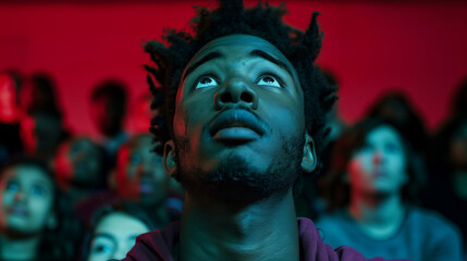 Dramatic close-up portrait of intense emotional expression, capturing raw human feelings and inner struggle, powerful and evocative moment.