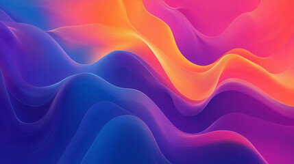 Obraz premium Abstract colorful background with flowing blue and orange waves, soft satin texture, and smooth golden swirl pattern