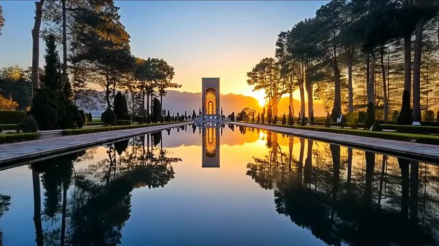 Eram Garden at Sunrise: A Persian Paradise