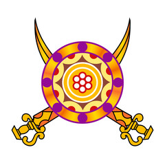 Sword & Shield Dhal Talwar Sets vector 