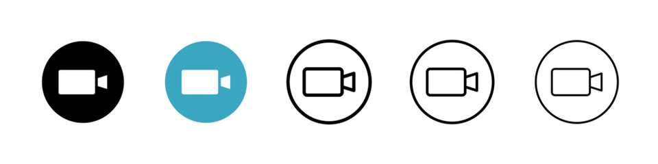 Video call icons in Multiple Styles Set. Vector Illustration