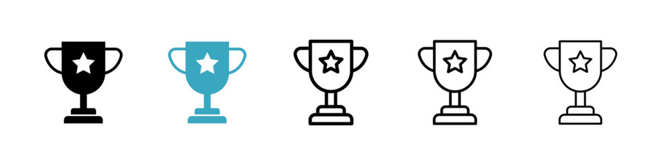 Trophy icons in Multiple Styles Set. Vector Illustration