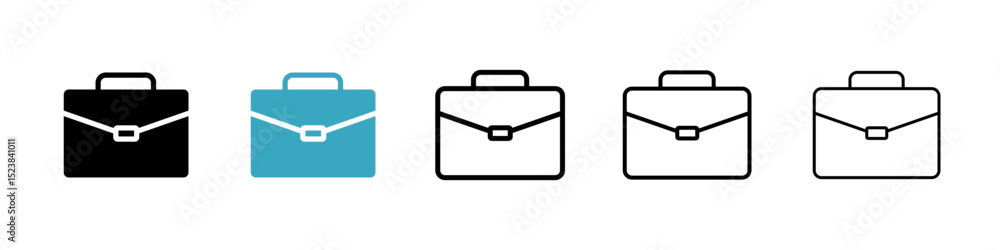 Poster suitcase icons in multiple styles set. vector illustration