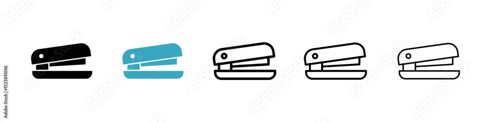 Poster stapler icons in multiple styles set. vector illustration