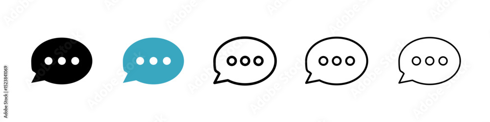 Poster speech bubble icons in multiple styles set. vector illustration