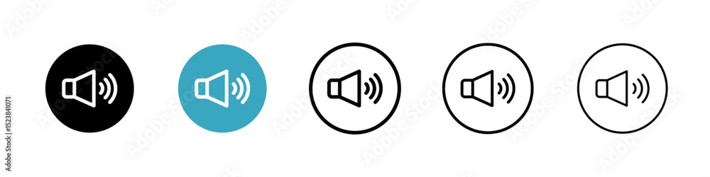 Poster speaker icons in multiple styles set. vector illustration