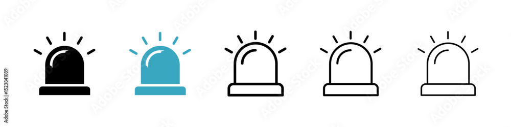Poster siren icons in multiple styles set. vector illustration