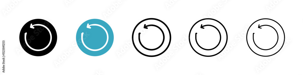 Poster reset icons in multiple styles set. vector illustration
