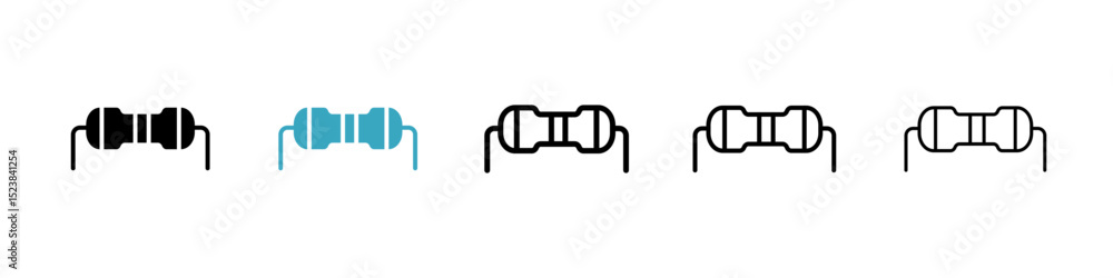 Poster resistor icons in multiple styles set. vector illustration