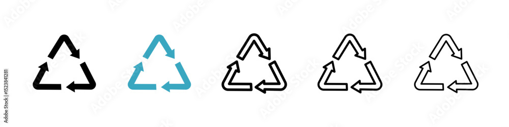 Poster recycle icons in multiple styles set. vector illustration