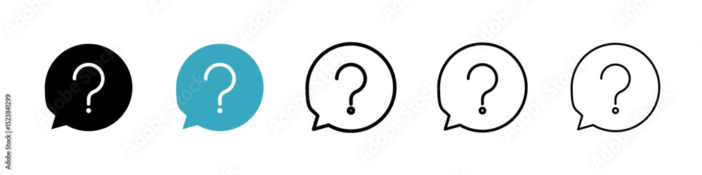 Poster question icons in multiple styles set. vector illustration