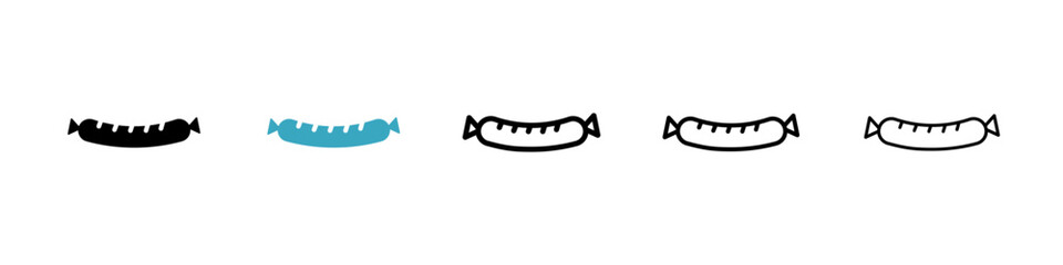 Sausage icons in Multiple Styles Set. Vector Illustration
