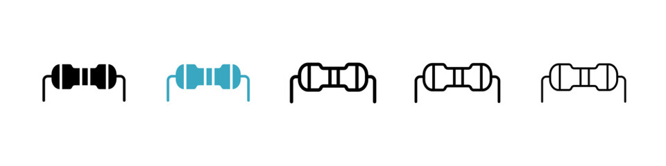 Resistor icons in Multiple Styles Set. Vector Illustration