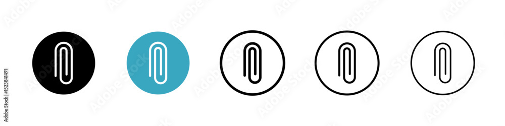 Aufkleber paperclip icons in multiple styles set. vector illustration