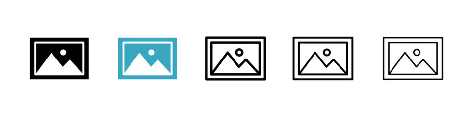 Picture icons in Multiple Styles Set. Vector Illustration