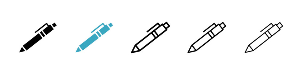 Pen icons in Multiple Styles Set. Vector Illustration